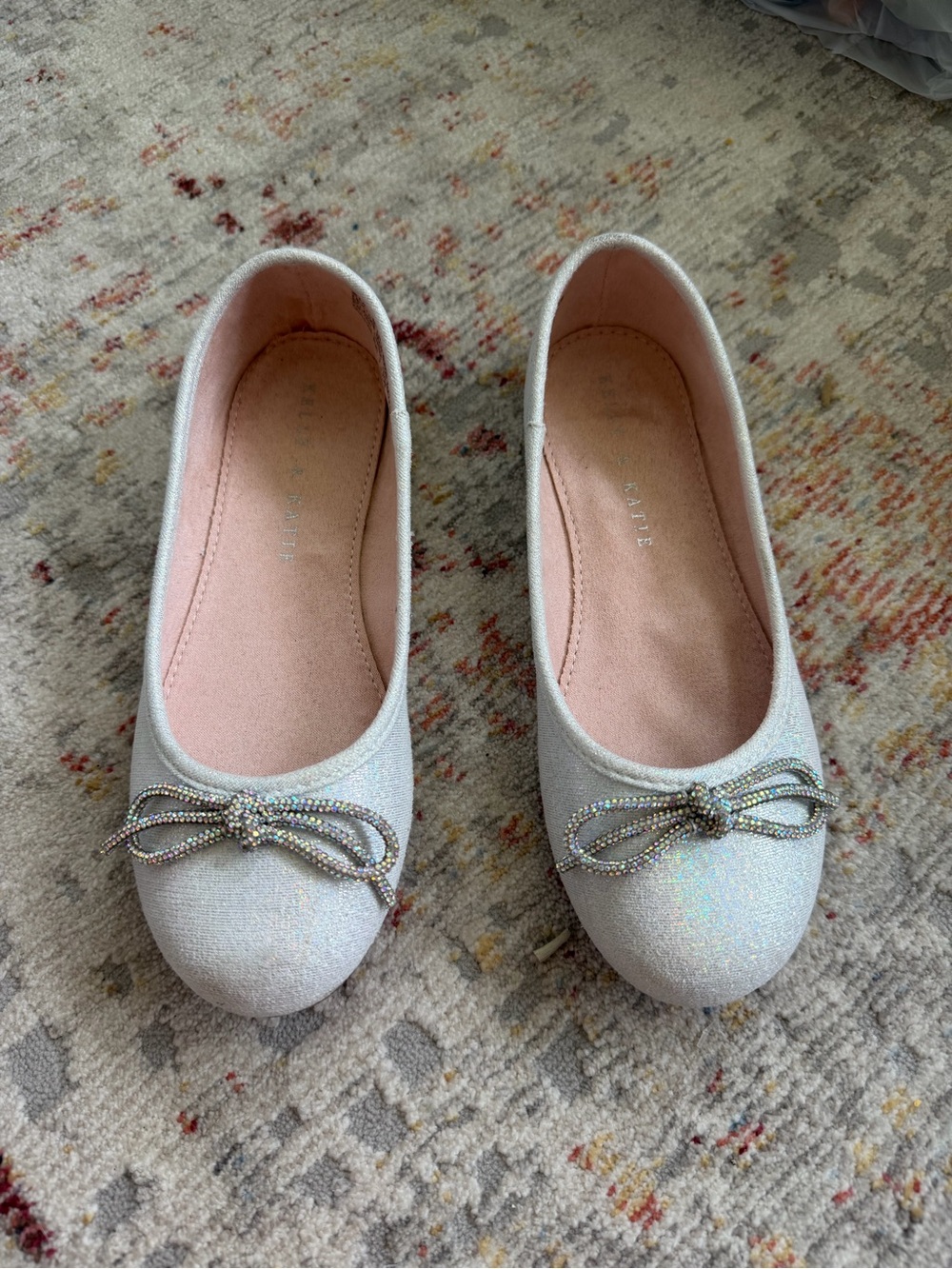 Kelly & Katie Girls' Glitter Ballet Flats, size 2